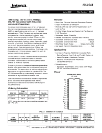 Datasheet ICL3244CA производства Intersil